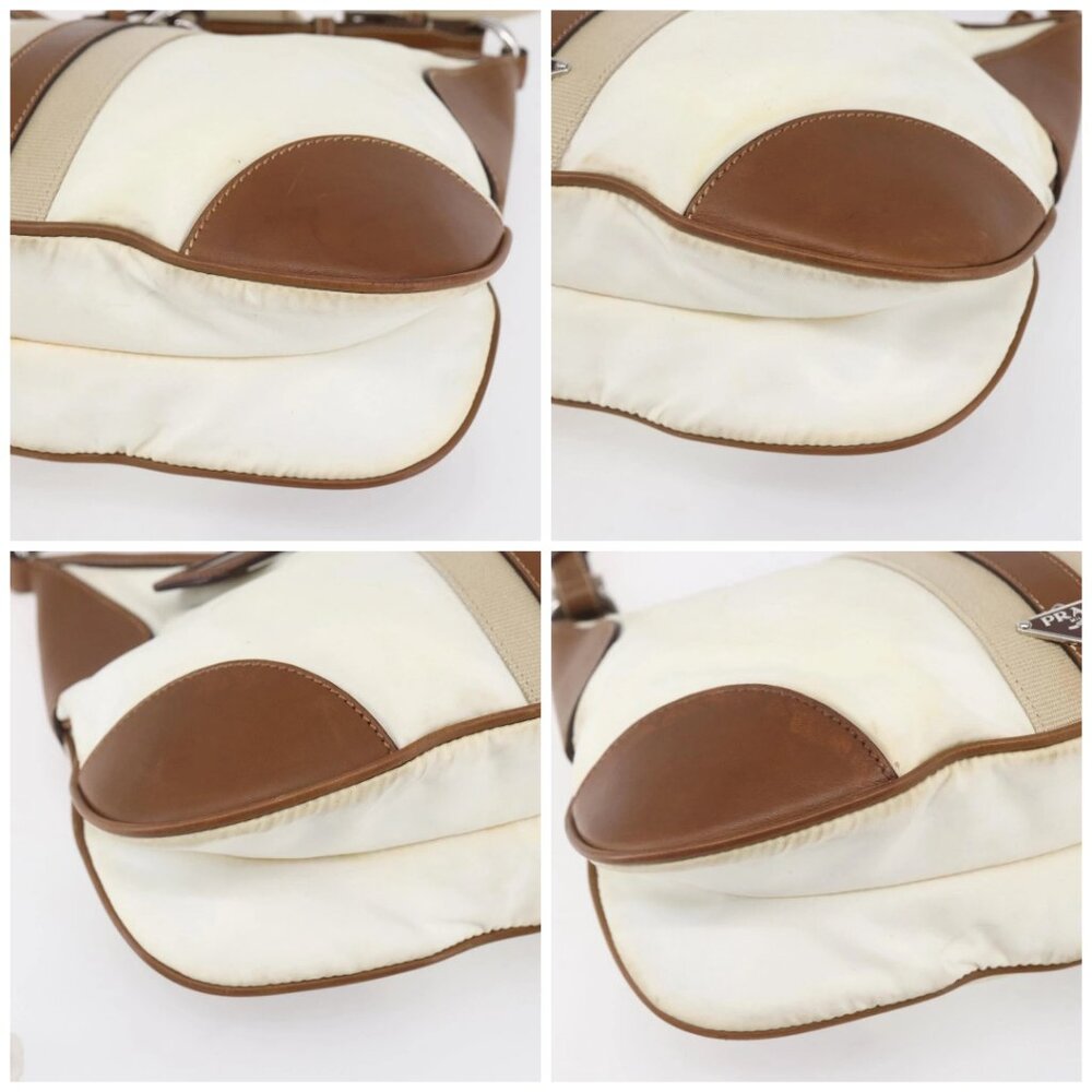 PRADA Shoulder Bag Nylon Beige Silver Auth ka273 - Picture 15 of 16